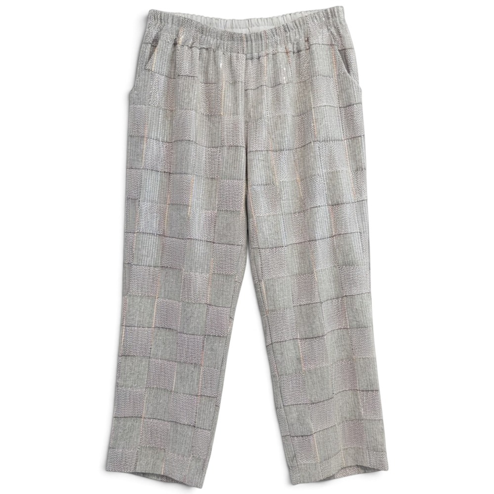 Joh Apparel Sequin Plaid Pants Women L Festive Holiday Cocktail Evening Wear NWT